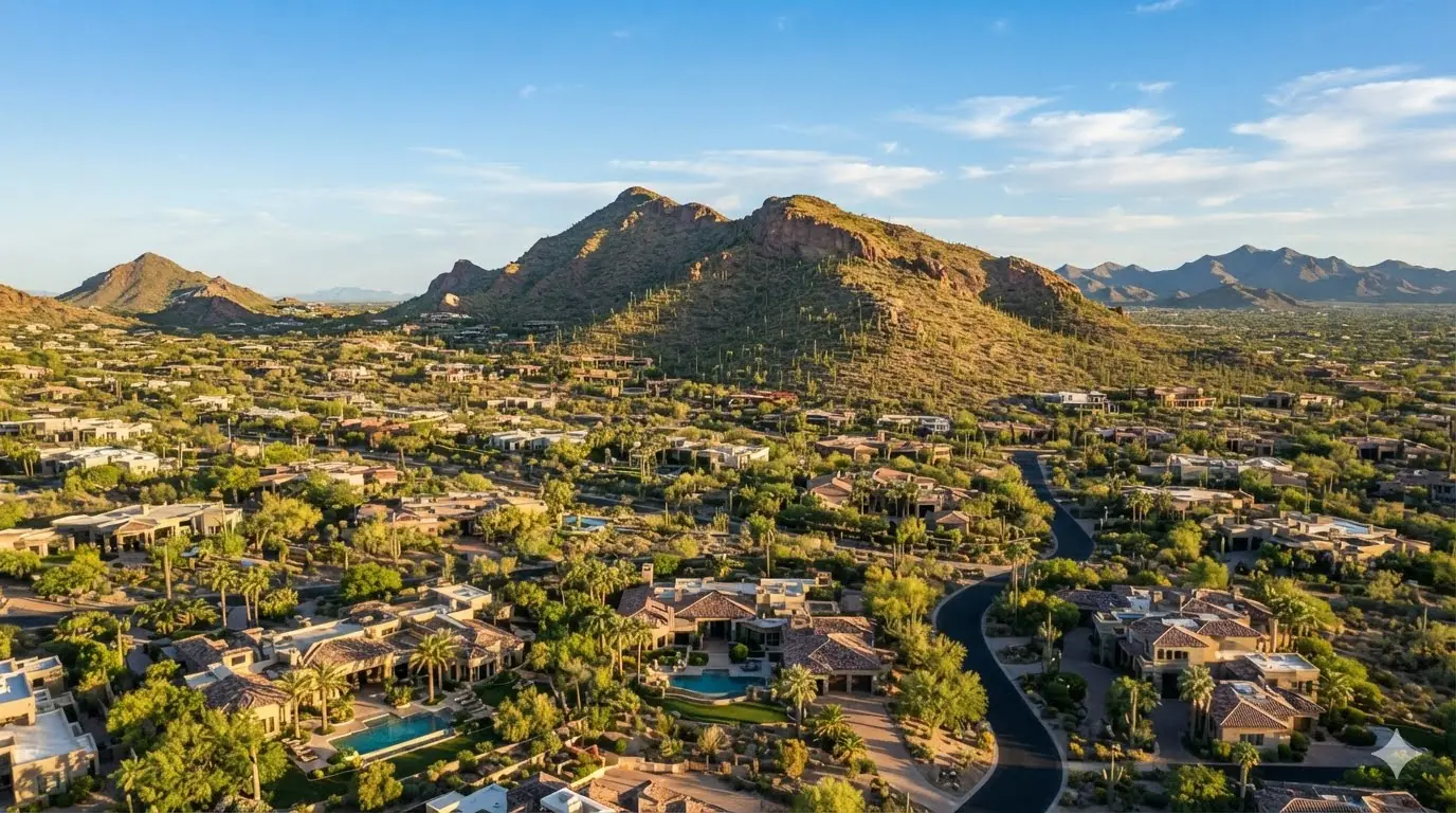 Scenic view of Paradise Valley, Arizona, highlighting the luxury community served by Elite Laser Care for professional laser hair removal.