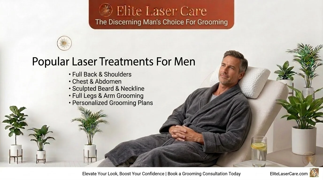 Athletic man with smooth skin highlighting popular men's laser hair removal treatment areas for Paradise Valley clients.
